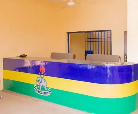 Reception counter inside the police divisional headquarters, Ilorin